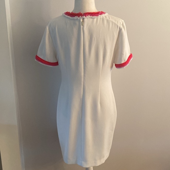 Trina Turk dress white with pink and red pipping - Picture 7 of 13